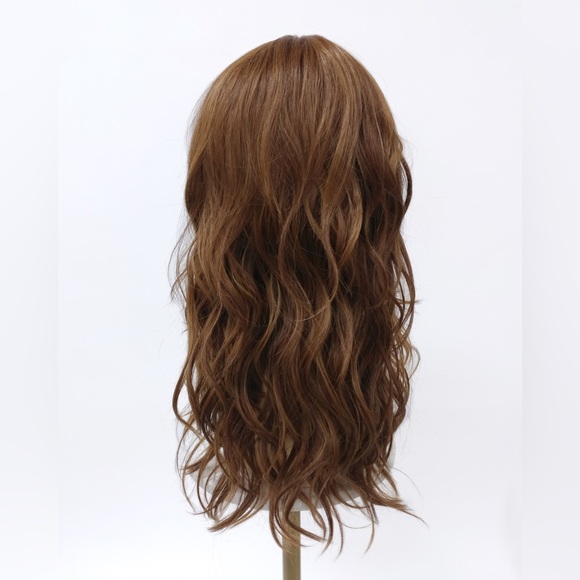 Auburn strawberry blonde wavy heat resistant wig main image 4